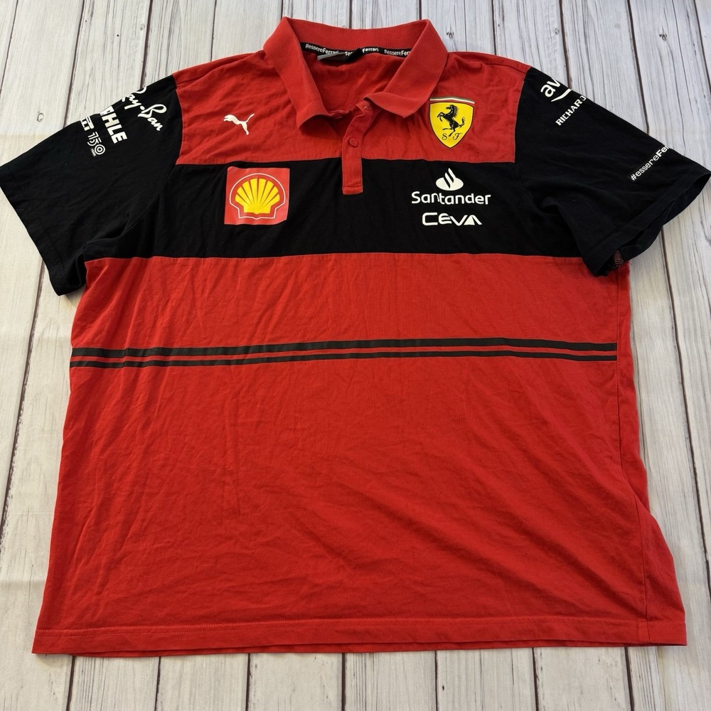 Puma Scuderia‎ Ferrari F1 2022 Team Polo shirt in Red And Black Size 2XL Men's